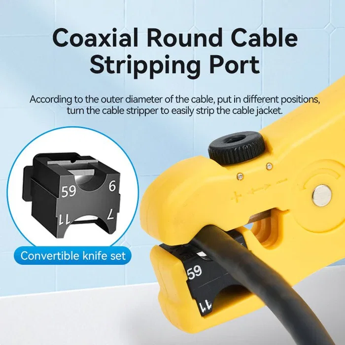 Vention Pelacables Coaxial KEBY0 Amarillo