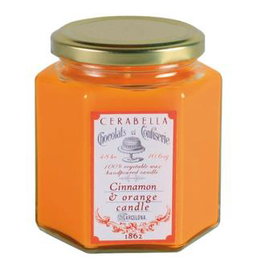 CERABELLA Vela Tarro Sucreg11 Cinnamon-Orange 8x10cm 1Ud Vela de cera de soja perfumada con tapa dorada aromatica 50h
