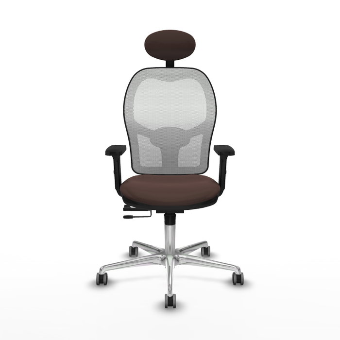PIQUERAS Y CRESPO Silla de oficina Jorquera con mecanismo Sincro/Traslack, Marrón oscuro y Blanco PIQUERAS Y CRESPO Silla de oficina Jorquera con mecanismo Sincro/Traslack, Marrón oscuro y Blanco