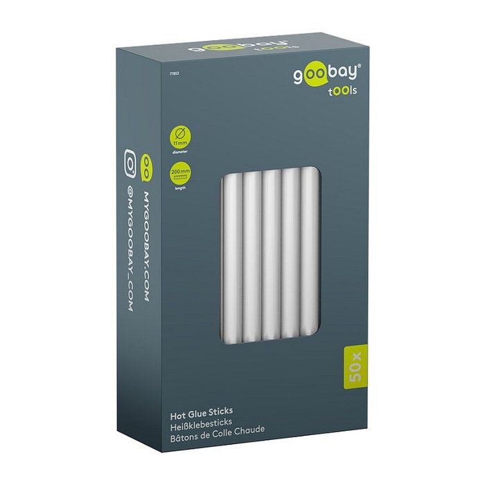 Goobay Barras de pegamento termofusible transparentes, 50 St.