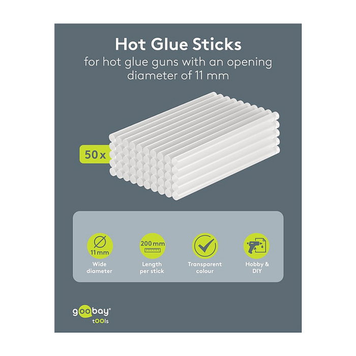 Goobay Barras de pegamento termofusible transparentes, 50 St.