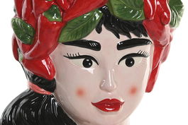 DKD Home Decor Macetero Moderno Rojo Cerámica 25 x 15 x 33 cm (2 Unidades)