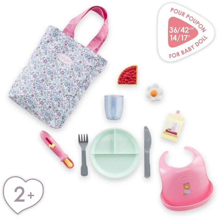 Corolle Juego de Comida Grande Floral COR4062013141800 para Muñecas de 36/42 cm a Partir de 24 Meses
