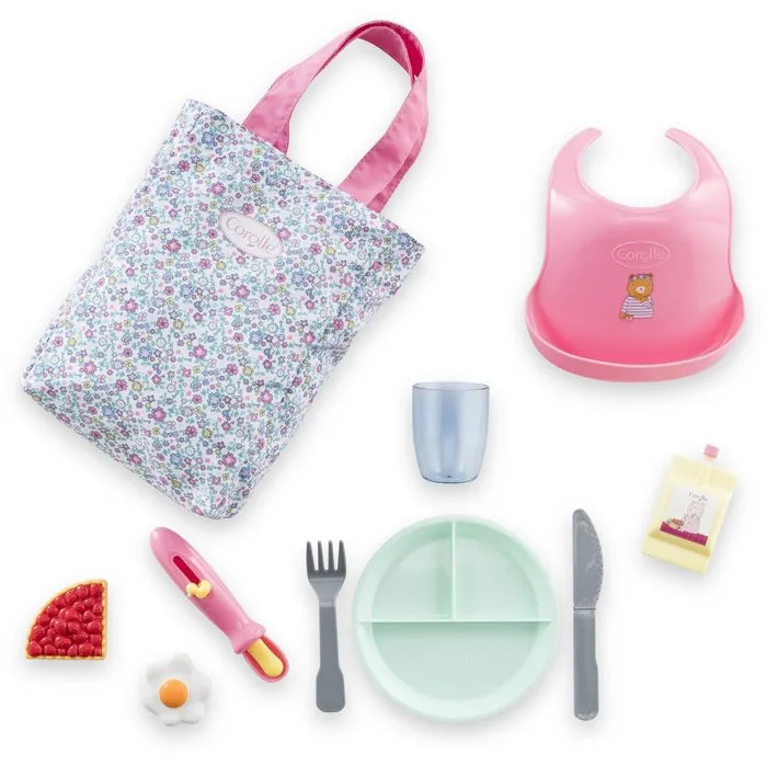 Corolle Juego de Comida Grande Floral COR4062013141800 para Muñecas de 36/42 cm a Partir de 24 Meses