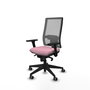 PIQUERAS Y CRESPO Silla de oficina Horna Rosa y Gris con Brazos 3D