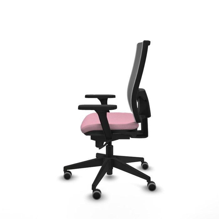PIQUERAS Y CRESPO Silla de oficina Horna Rosa y Gris con Brazos 3D PIQUERAS Y CRESPO Silla de oficina Horna Rosa y Gris con Brazos 3D