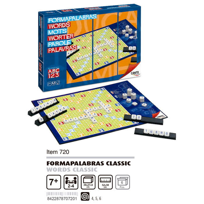 CAYRO Formapalabras Classic Juego de Mesa para 2-4 Jugadores, Razonamiento, Vocabulario, Lectoescritura, +7 Años