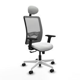 PIQUERAS Y CRESPO Silla de oficina Zulema con mecanismo Sincro, Blanco y Gris