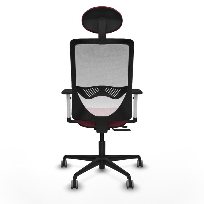 PIQUERAS Y CRESPO Silla de oficina Zulema con Mecanismo Sincro/Traslack, Tela Granate y Malla Blanca PIQUERAS Y CRESPO Silla de oficina Zulema con Mecanismo Sincro/Traslack, Tela Granate y Malla Blanca