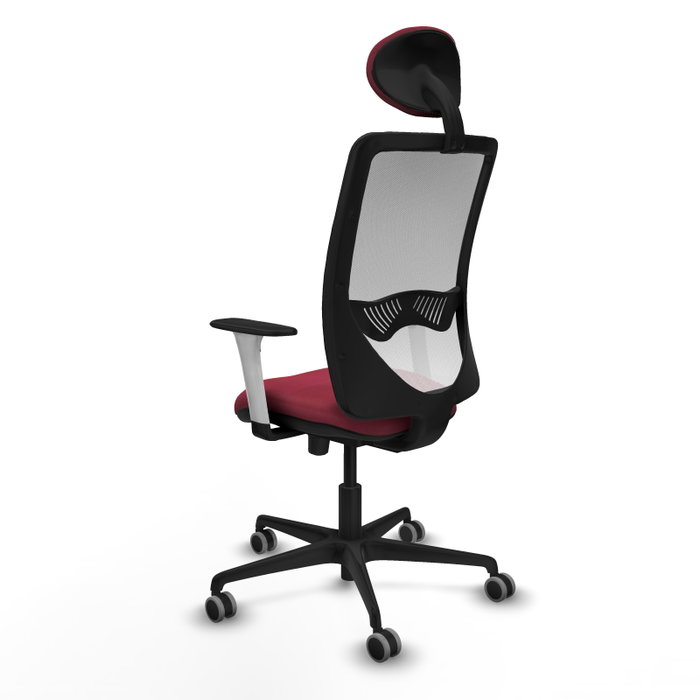 PIQUERAS Y CRESPO Silla de oficina Zulema con Mecanismo Sincro/Traslack, Tela Granate y Malla Blanca PIQUERAS Y CRESPO Silla de oficina Zulema con Mecanismo Sincro/Traslack, Tela Granate y Malla Blanca
