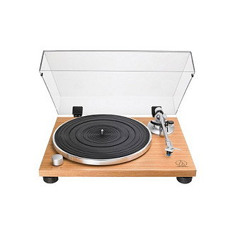 Audio-Technica AT-LPW30TK Tocadiscos de Tracción por Correa Manual, Brazo de Aluminio, Con Preamplificador Phono Integrado, Madera, 33 1/3 y 45 RPM
