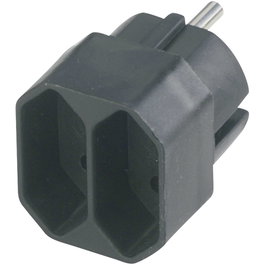Rev Adaptador enchufes 2 tomas negro, tomas Euro
