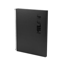 Bloc Milan Shadow Tapa Extra A4 80H Cuadric.5X5 95G Negro (Set de 3)