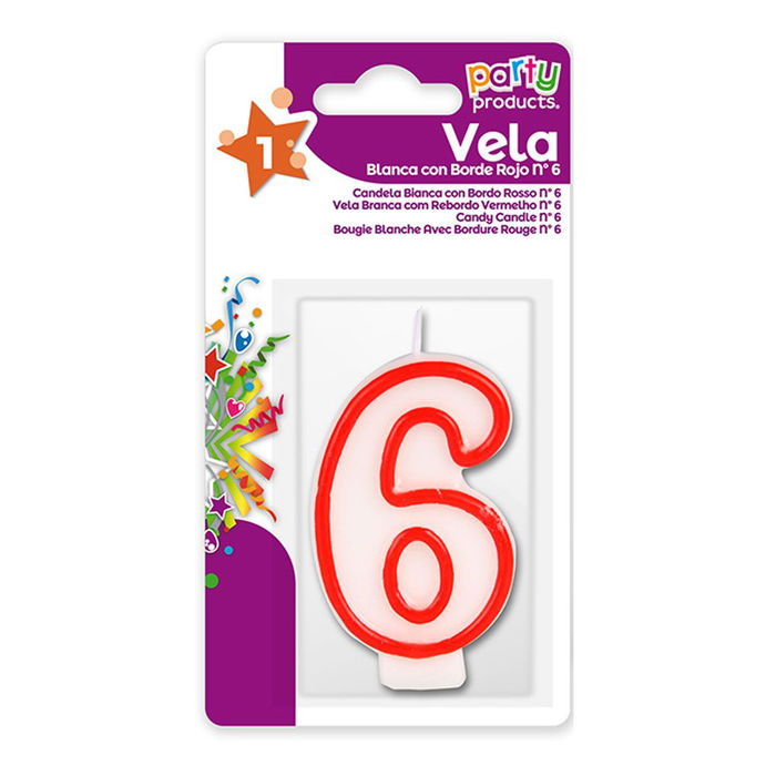Best Products Vela N° 6 Cera Rojo / blanco Repostería
