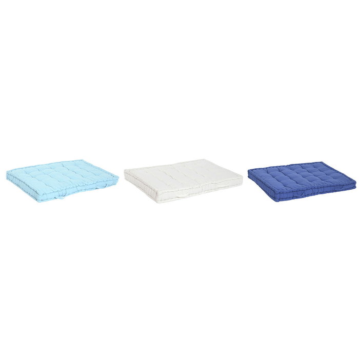 DKD Home Decor Set de 3 Cojines de Suelo de Algodón 110x78x12 cm