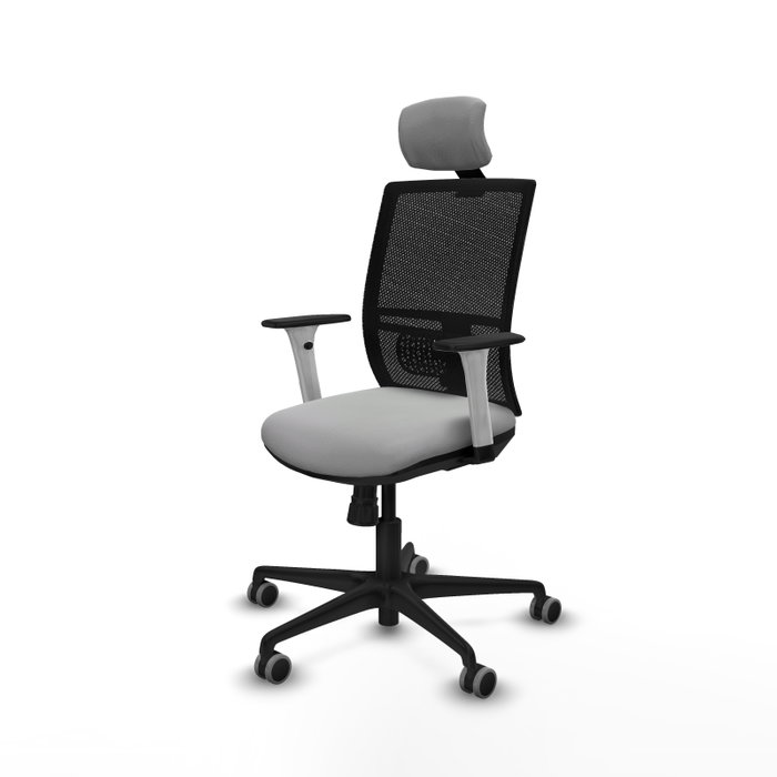 PIQUERAS Y CRESPO Silla de oficina Yunquera con mecanismo Sincro, Gris claro y Negro
