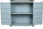 DKD Home Decor Estantería Vintage Contenedor Azul Celeste 44 x 168.5 x 87 cm Metal y MDF con 2 Puertas