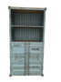 DKD Home Decor Estantería Vintage Contenedor Azul Celeste 44 x 168.5 x 87 cm Metal y MDF con 2 Puertas
