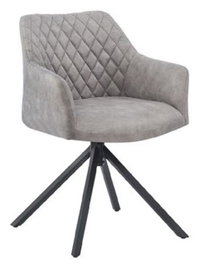 DKD Home Decor Silla de Microfibra y Metal Gris