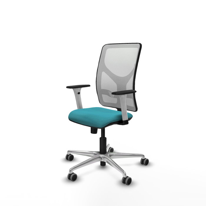 PIQUERAS Y CRESPO Silla de oficina Motilla con mecanismo Sincro, Turquesa y Blanco