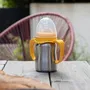 Thermobaby THE3023191861493 Vaso de Aprendizaje de Acero Inoxidable 180 ml Amarillo Mango Ergonómico Antigoteo