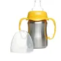Thermobaby THE3023191861493 Vaso de Aprendizaje de Acero Inoxidable 180 ml Amarillo Mango Ergonómico Antigoteo