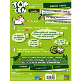 Top Ten - Juego de Mesa Top Ten Aventuras, Party Game Cooperativo, 3 a 9 Jugadores, 80 Aventuras, Edad 12+, Cocktail Games