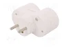 PAWBOL Conector de alimentación AC divisor 2P+PE 250VAC 16A blanco