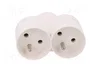 PAWBOL Conector de alimentación AC divisor 2P+PE 250VAC 16A blanco