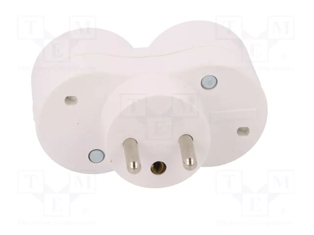 PAWBOL Conector de alimentación AC divisor 2P+PE 250VAC 16A blanco