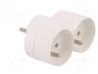 PAWBOL Conector de alimentación AC divisor 2P+PE 250VAC 16A blanco