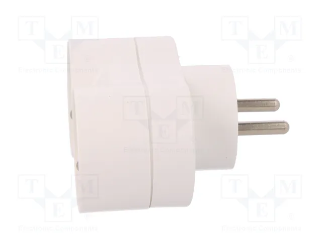 PAWBOL Conector de alimentación AC divisor 2P+PE 250VAC 16A blanco