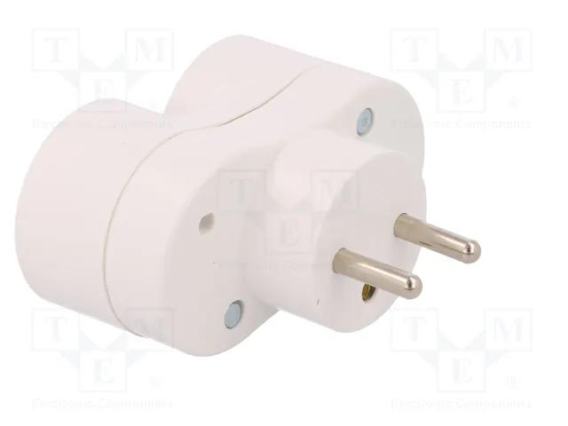 PAWBOL Conector de alimentación AC divisor 2P+PE 250VAC 16A blanco