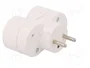 PAWBOL Conector de alimentación AC divisor 2P+PE 250VAC 16A blanco