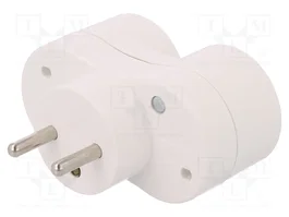 PAWBOL Conector de alimentación AC divisor 2P+PE 250VAC 16A blanco