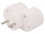 PAWBOL Conector de alimentación AC divisor 2P+PE 250VAC 16A blanco