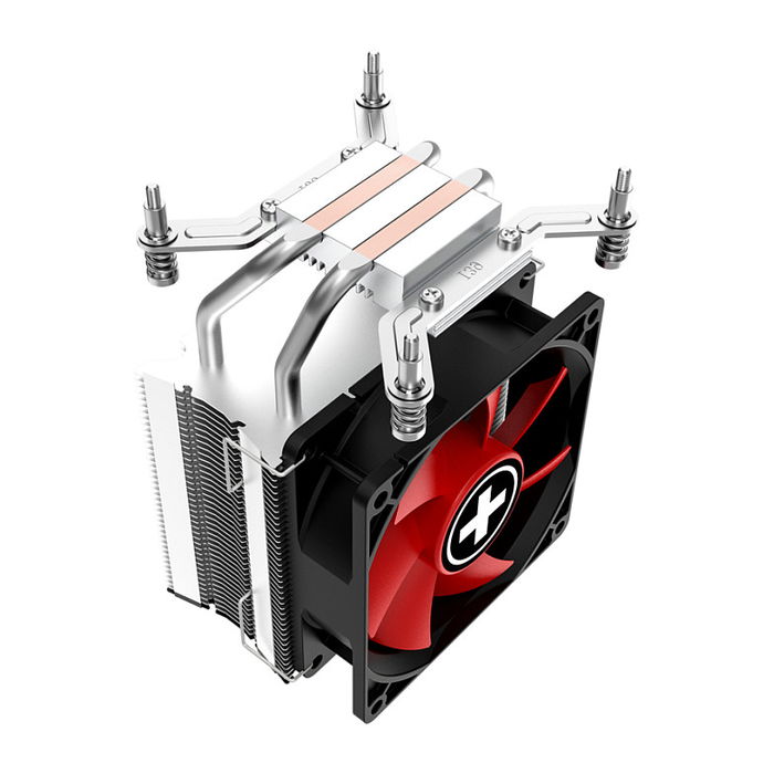 Xilence I402 Cooler para CPU, Intel Sockets LGA 1700/1200/1151, 2 Tubos de Calor, Ventilador de 92 mm, 600-2200 RPM, TDP 130W - Negro/Rojo/Plata