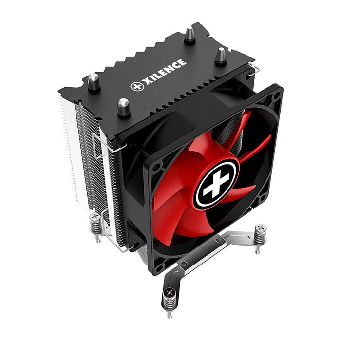 Xilence I402 Cooler para CPU, Intel Sockets LGA 1700/1200/1151, 2 Tubos de Calor, Ventilador de 92 mm, 600-2200 RPM, TDP 130W - Negro/Rojo/Plata