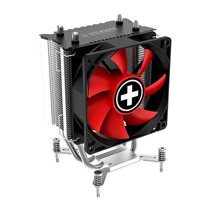 Xilence I402 Cooler para CPU, Intel Sockets LGA 1700/1200/1151, 2 Tubos de Calor, Ventilador de 92 mm, 600-2200 RPM, TDP 130W - Negro/Rojo/Plata