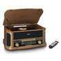 Lenco TCD-2551WD Tocadiscos con Radio AM/FM, CD, Cassette y Bluetooth 5.0