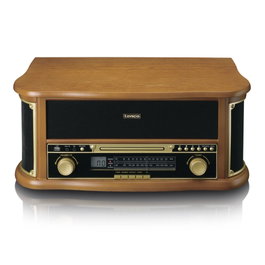Lenco TCD-2551WD Tocadiscos con Radio AM/FM, CD, Cassette y Bluetooth 5.0