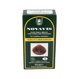 NOVAVIS Tinte para Cabello 7R Rubio Cobrizo 135 ml - Con Extractos Vegetales, Sin Amoniaco, Cobertura de Canas - Incluye Glicol Revelador, Crema Reestructurante, Champú y Guantes