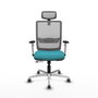 PIQUERAS Y CRESPO Silla de oficina Haches con mecanismo Sincro/Traslack Turquesa y Gris