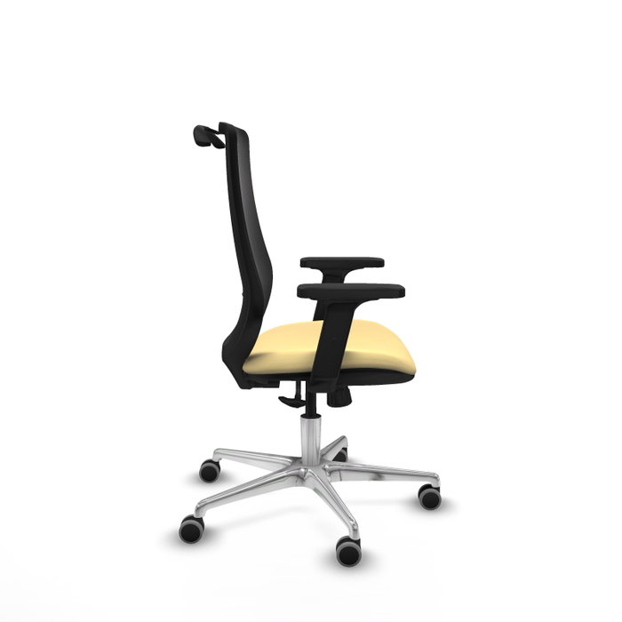PIQUERAS Y CRESPO Silla de oficina Mardos con mecanismo Sincro, Similpiel Crema y Malla Negra PIQUERAS Y CRESPO Silla de oficina Mardos con mecanismo Sincro, Similpiel Crema y Malla Negra