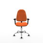 PIQUERAS Y CRESPO Silla de oficina Algarra Naranja con Base Cromada y Brazos 2D