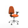 PIQUERAS Y CRESPO Silla de oficina Algarra Naranja con Base Cromada y Brazos 2D