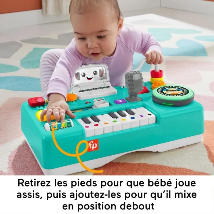 Fisher-Price HRB64 Mesa de Actividades Mi DJ Musical Interactiva, Juguete Ríe y Disfruta para Bebés y Niños Pequeños