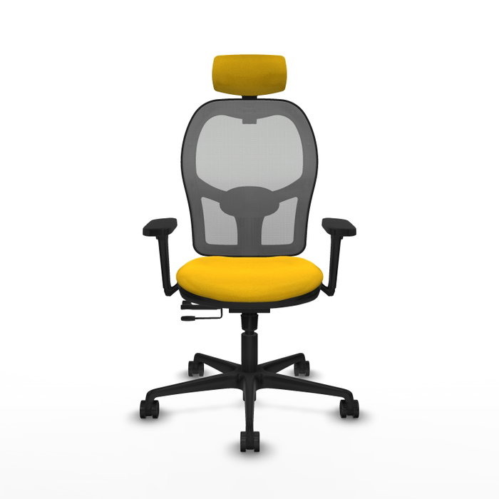PIQUERAS Y CRESPO Silla de oficina Jorquera con mecanismo Sincro/Traslack, Amarillo y Gris PIQUERAS Y CRESPO Silla de oficina Jorquera con mecanismo Sincro/Traslack, Amarillo y Gris
