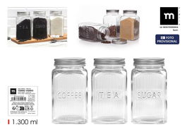 Inde Tarro Vidrio T/Metal 1300ml 10x10x18 cm La Mediterrane (12 Unidades)