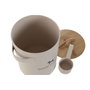 DKD Home Decor Bote de Metal y Bambú 4L Beige Natural